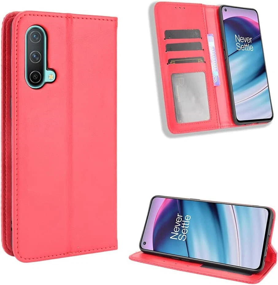 5 x GOGME Red Premium PU Leather Wallet Folio Cases for OnePlus Nord CE 5G - Image 2 of 4