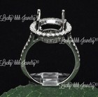 0.75 ct 14k Solid White Gold Ladies Semi Mount Diamond Ring  fit 15x11mm VS1 F — photo 6