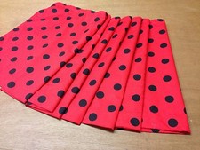 Polka Dot FABRIC BOTH SIDE Camper Van Curtains RED VW T25 Blackout/Magnets