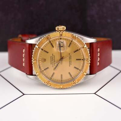 Rolex 36mm Datejust Turnograph 18K Yellow Gold Vintage Mens Watch