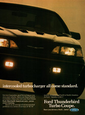 Ford Thunderbird Turbo Coupe 1987 Vintage Auto Car Print Ad