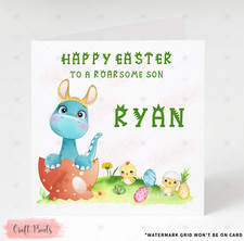 Personalised Dinosaur Easter Card Son Grandson Nephew Cosuin Brother