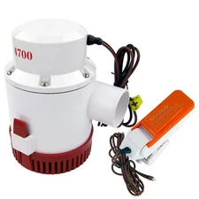 12V 4700GPH Bilge Pump Marine Boat Submersible Water Pump With Float Switch
