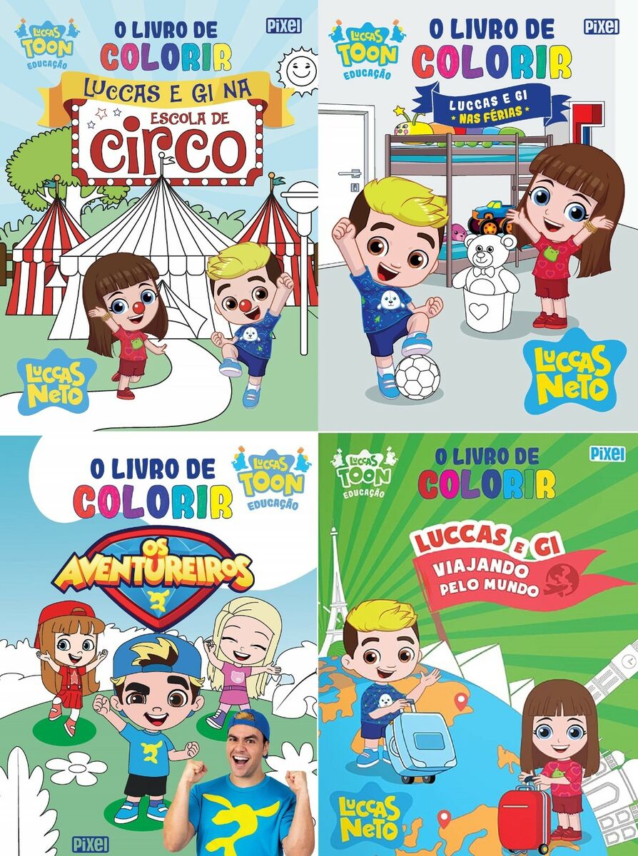 Livro de colorir luccas e gi no circo, o