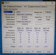 HMA851U6CJR6N-UH 4GB DDR4 2400MHz PC4-19200 1RX16 288-Pin DIMM 1.2V Desktop RAM