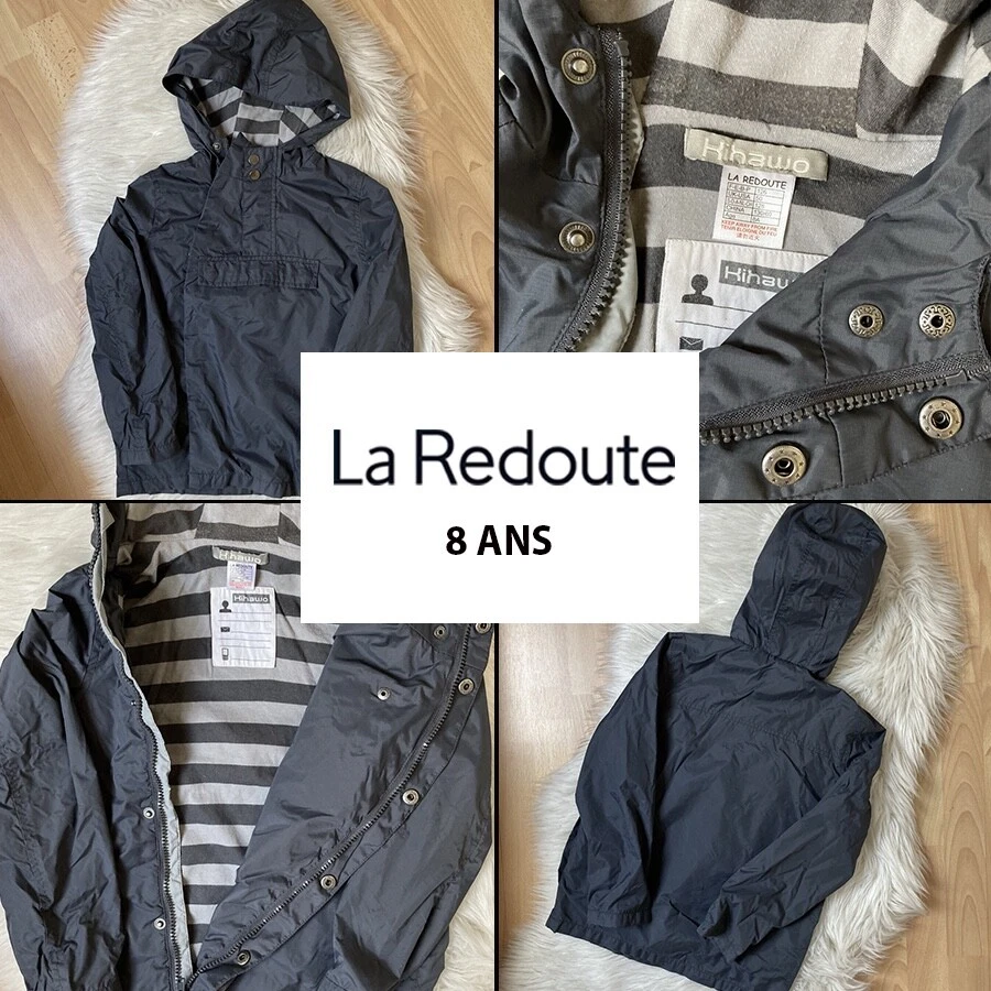 Veste imper gris a capuche LA REDOUTE 8 ans