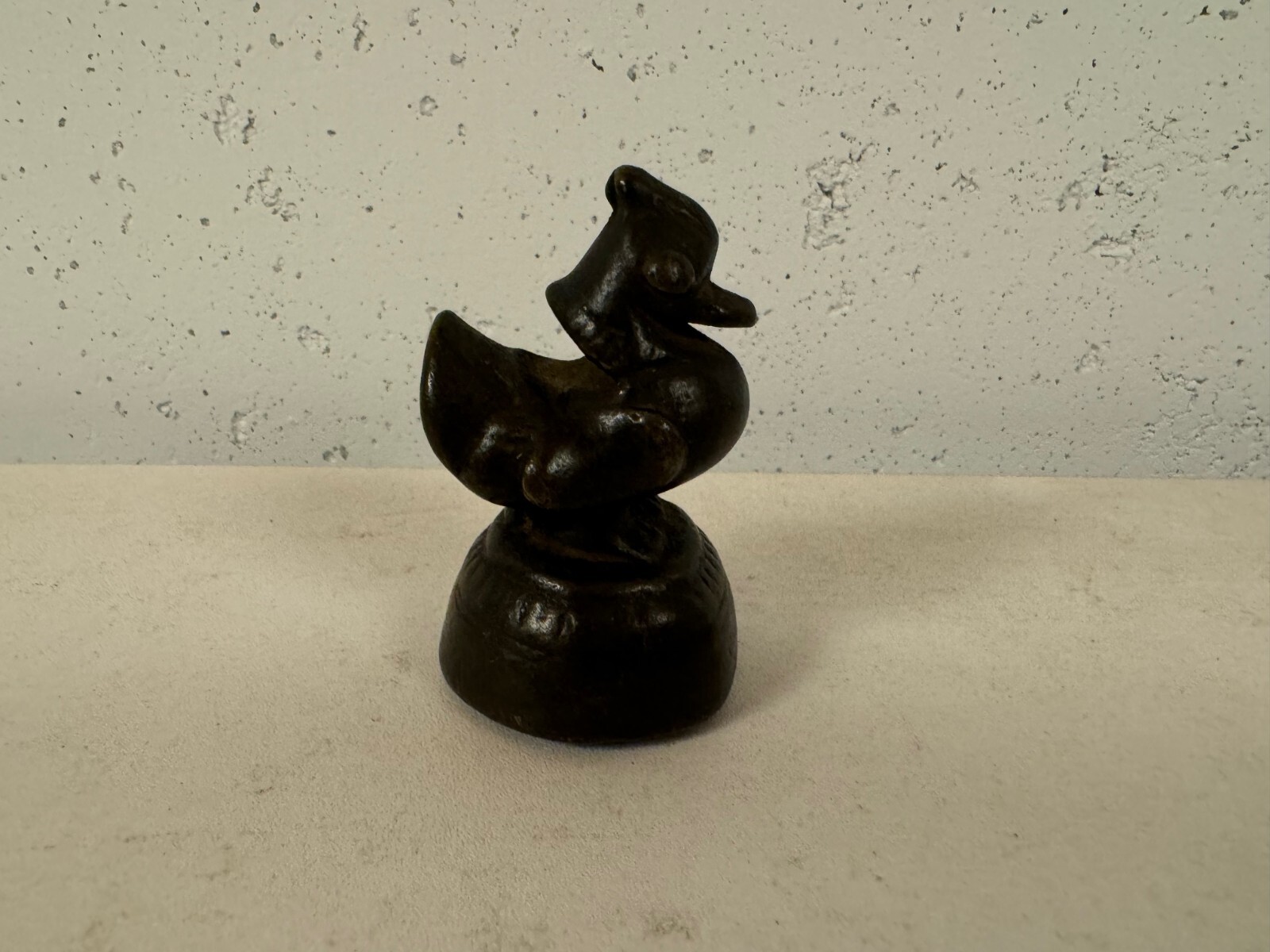 Antique Burmese Bronze Duck Form Opium Weight 318 grams