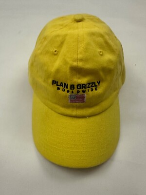 Grizzly Griptape Logo Yellow Adjustable Baseball Cap Hat One Size