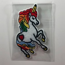 Unicorn Rainbow Pony Patch - Embroidered - 3-3/4"x 2-1/2" - Iron-On Patch