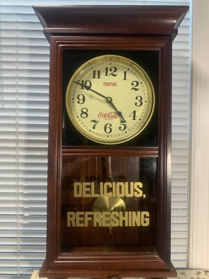 70s Coca-Cola 壁掛け時計 アドバタイジング VTG 70s DRINK COCA COLA DELICIOUS REFRESHING Battery Op Regulator