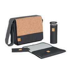Lassig Casual Messenger Diaper Bag, Cork Dark Grey
