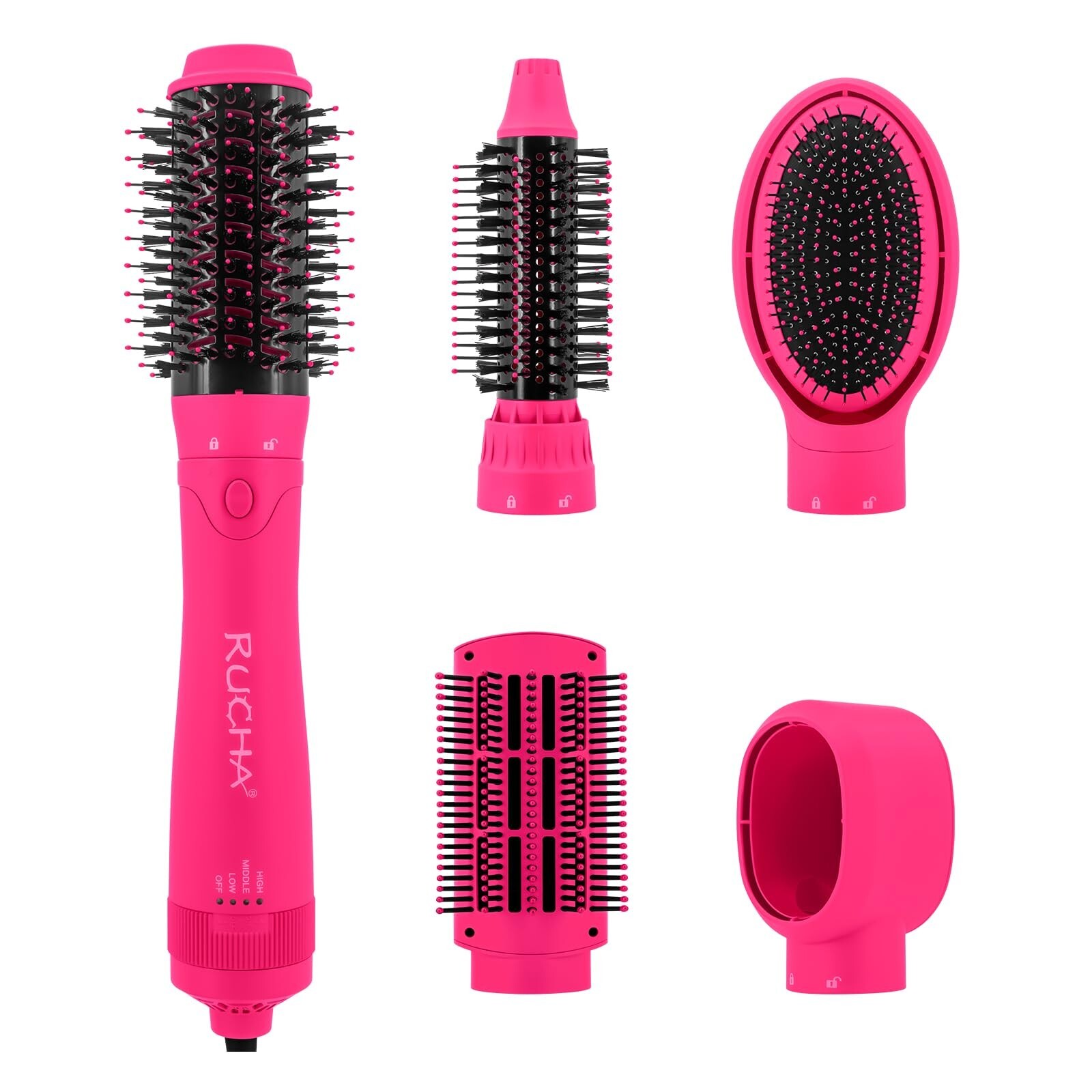 RUCHA 5-in-1 Hot Air Hair Dryer Brush Styler Multi-Tool