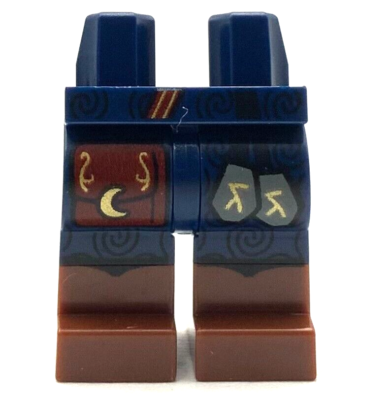 Lego New Minifigure Dark Blue Legs with Reddish Brown Lower Legs