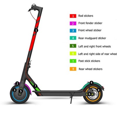 Scooter Reflective Warning Stickers Decor for Xiaomi/Max G30/Ninebot ES Series