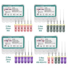 6 Pcs/Pack Dental 21/25mm C-Files Endo Root Canal File Stainless Steel Handpiece