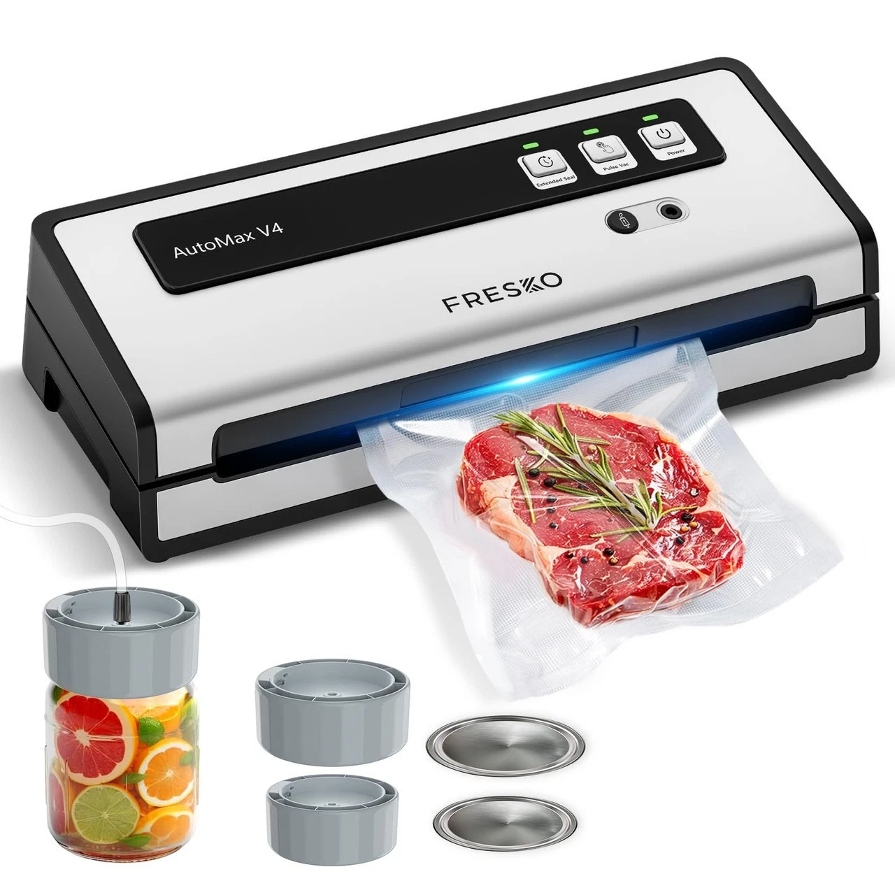 FRESKO Vacuum Sealer Machine with Automatic Bag Detection, Mason Jar Vacuum Acce