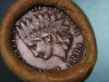 NICE VF+ 1884 INDIAN HEAD / INDIAN HEAD TAILS BANK OF ROCK RIVER WYOMING R-307