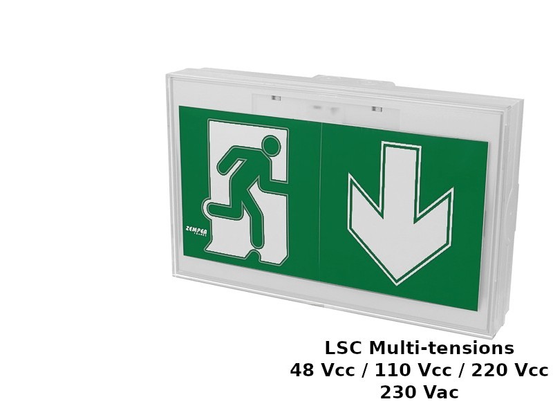 Luminaire source centrale évacuation multitensions Toledo boîtier IP44 compact