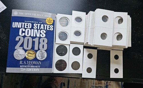 Coin Holders  & Book 2 X 2 Cardboard Mylar Flips Multi Sizes Qty 299