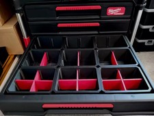 Milwaukee PACKOUT 4 Drawer 2x BLK 4932493189 48-22-8444 Storage 18x Bins Nesting