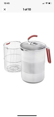 Kuhn Rikon 11-Cup Stainless Steel 4th Burner Pot RED NEW