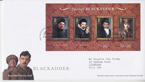 GB ROYAL MAIL FDC FIRST DAY COVER STAMP SHEET 2023 BLACKADDER CUNNINGSBURGH