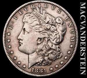 1881 Silver Morgan Dollar - Scarce  Better Date  No Reserve  #L7925