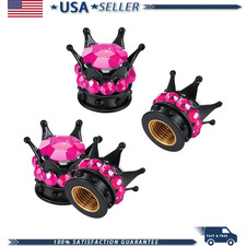 4pcs Crown Tire Valve Stem Caps Handmade Crystal Wheel Tire Valve Caps Univers