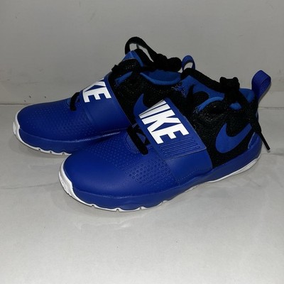 New Nike Team Hustle D 9 (PS) blue basketball shoes youth 4