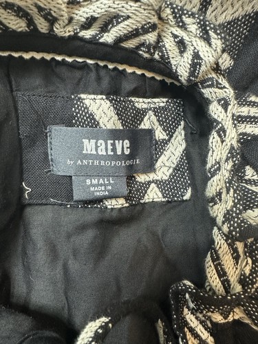 Maeve by Anthropologie Dominique Tunic Dress Black White Geometric Sz Small - Picture 5 of 7