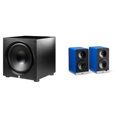 Elac DCB41-BL - Debut ConneX 4.5'' Powered Speakers - Blue, Pair and Elac PS50...