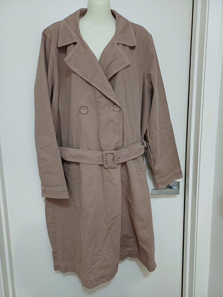 COTTON ON TRENCH COAT BROWN LONG SLEEVE SIZE 16 WOMENS