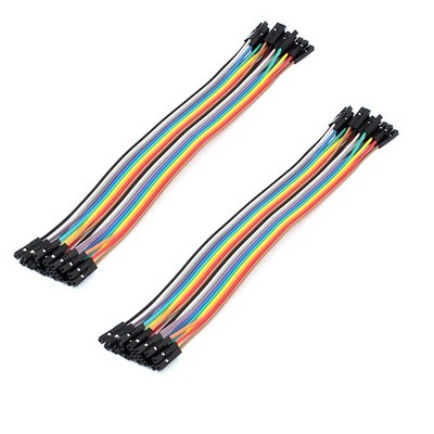 2Stk Buchse auf Buchse Lötfrei Flexibel Breadboard Flachbandkabel Jumper Kabel