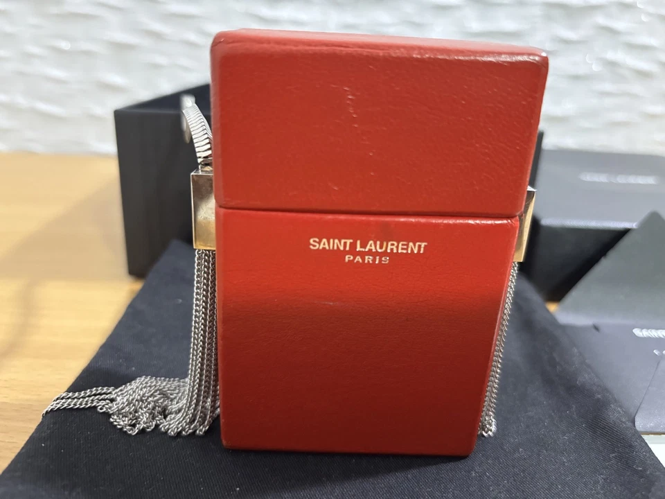 Bolso Bandolera YSL Saint Laurent Cuero Cigarrillo/Super Mini con Correa de Cadena  Foto 4 de 4