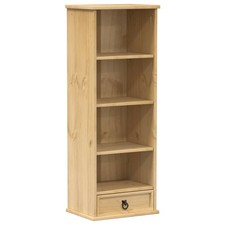 CD Cabinet Display Storage Cupboard Bookcase Solid Wood Pine vidaXL