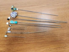 Lot Of 12 Beautiful Antique & Vintage Decorative Hat Pins