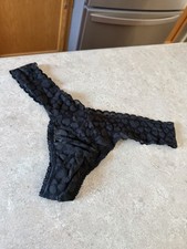 Womens Victoria's Secret The Lacie Black Panties One Size NWOT 2010