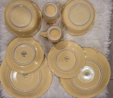Homer Laughlin Fiesta 8 P Pale Yellow Denver Cup Soup Bowl Dinner Salad Plates