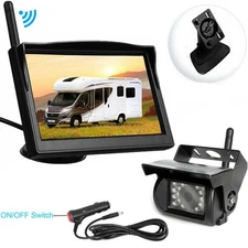 Wireless Backup Camera Night Vision System w/ 5" HD Monitor for Truck Caravan RV