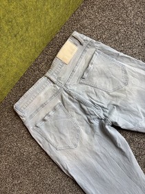 Nuon Slim-Fit Mid-Rise Jeans light blue Denim W32L29 India Made rodeo crop relax