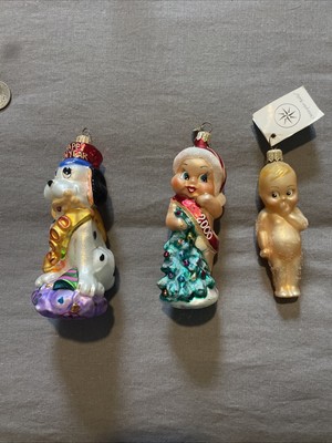 Christopher Radko Babykins Kewpie, Pup, New year Baby Ornaments -9076