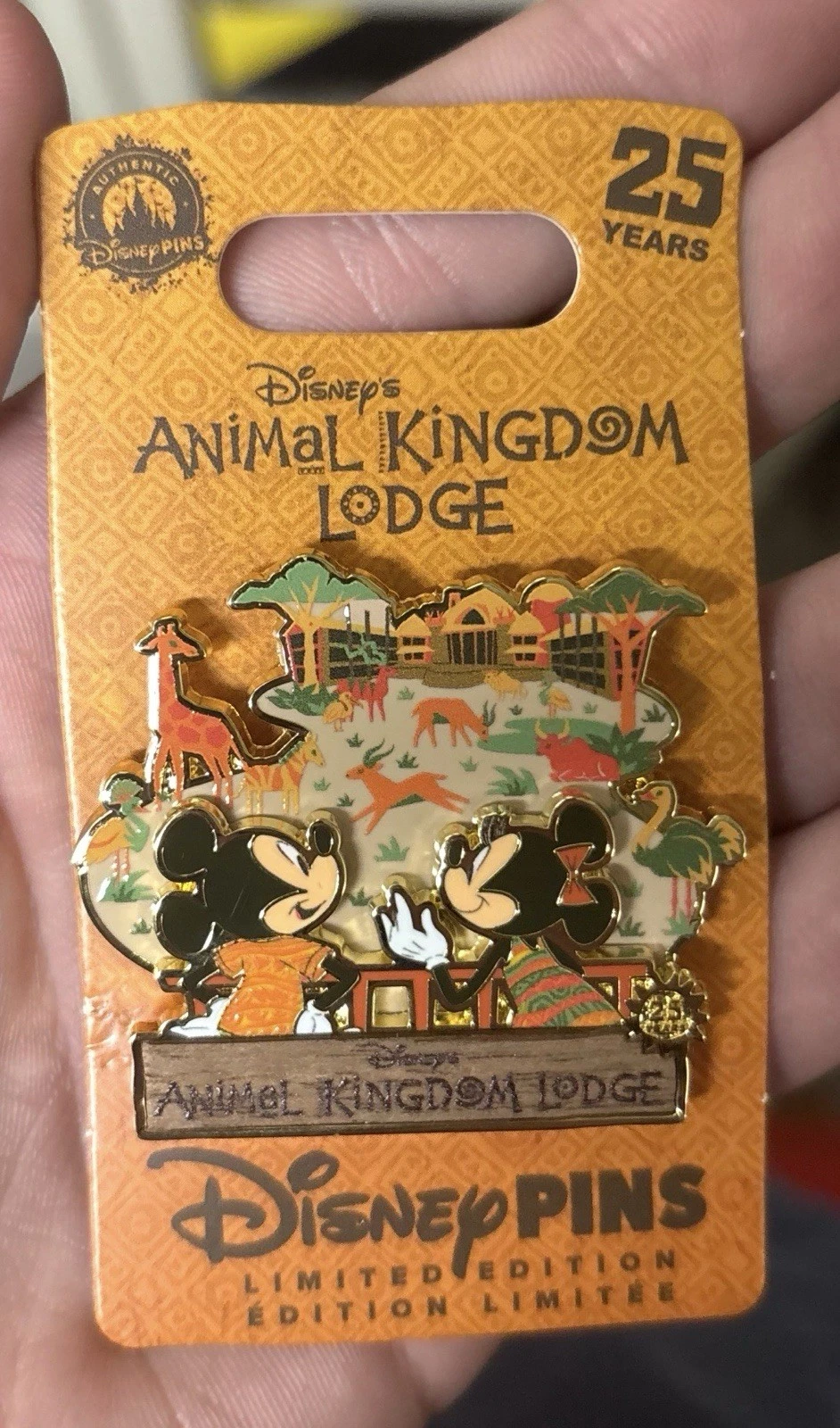 Disney World Animal Kingdom Lodge 25th Anniversary Pin LE 2026