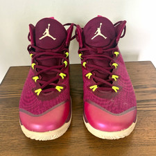 Jordan Mens Super.Fly 3 Basketball Sneakers Burgundy/Yellow Lace Up US 12 no box