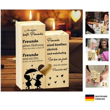 Herzförmiger Kerzenhalter Holz Geschenk für Freundin Geburtstag Weihnachten