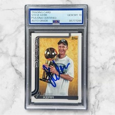 Steve Kerr Signed 2025 Topps Flagship Golden Mirror SSP #267 PSA 10 AUTO