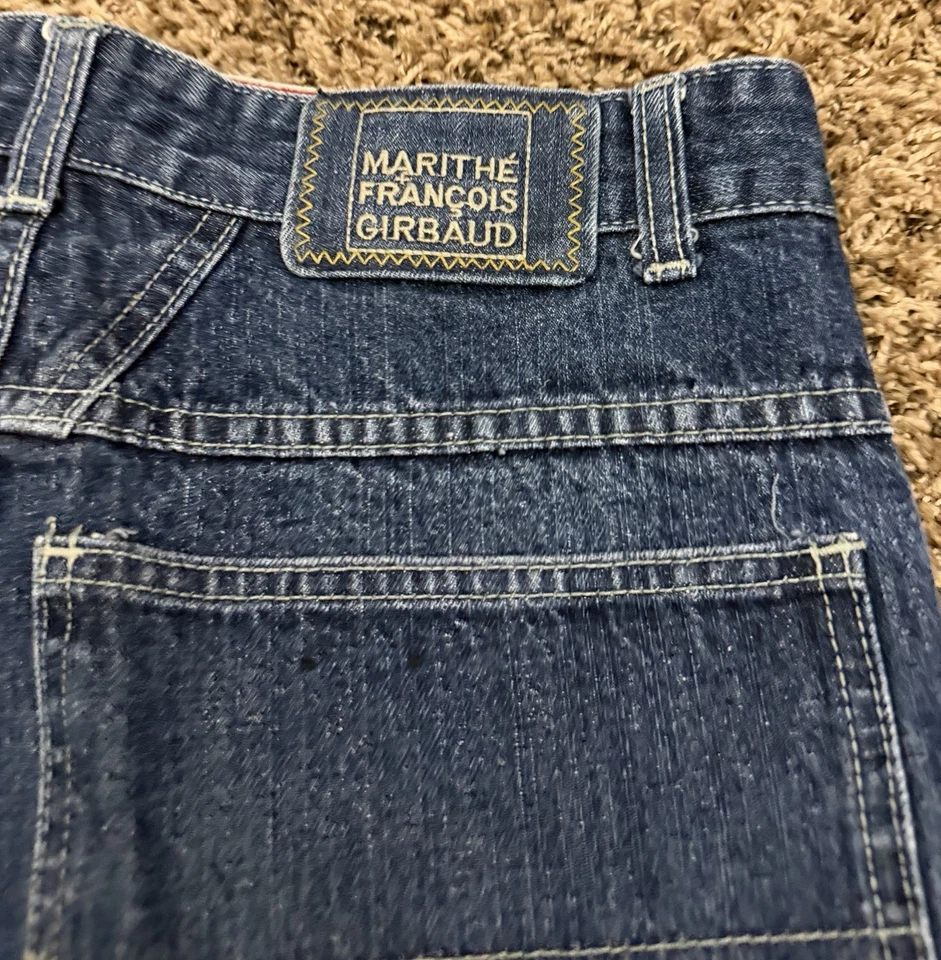 VTG Y2K Marithe Francois Girbaud Baggy Straight Jeans Blue Hip Hop Mens Sz 32x30 - Image 4 of 4