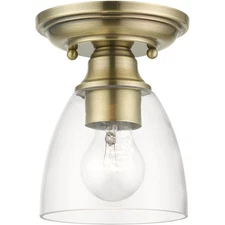 Livex Lighting 46331-01 Montgomery Semi-Flush Mount Antique Brass
