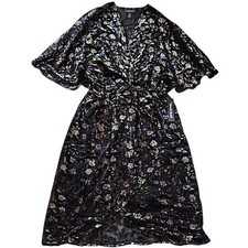 Modcloth Dramatic Depths Velvet Dress Small New Women's Burnout Party Wrap
