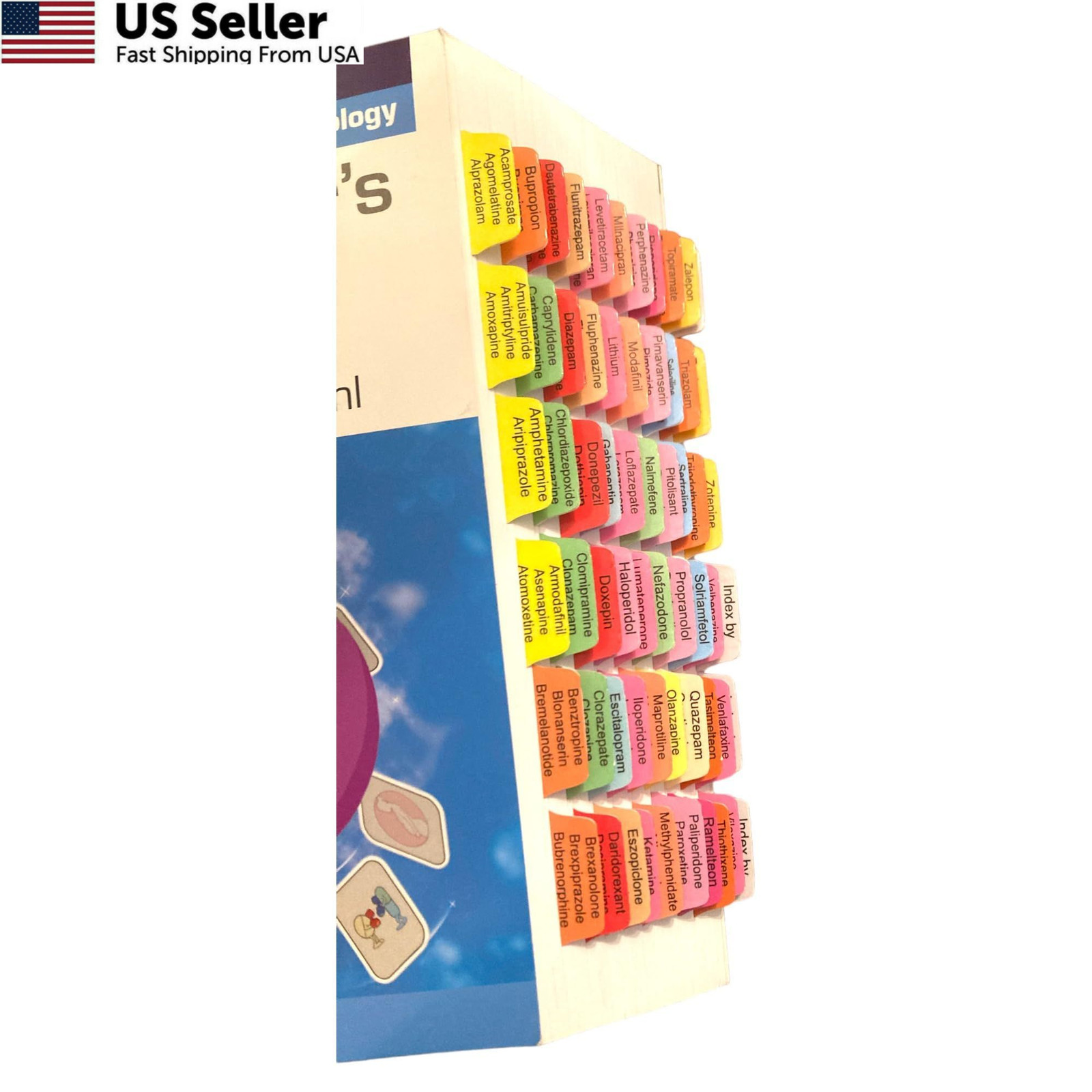 Laminated Book Tabs for Prescriber's Guide: Stahl's 8th Edition Multicolor