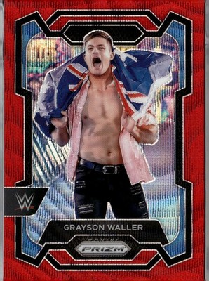 2024 Panini Prizm WWE #154 Grayson Waller Ruby Wave Prizms
